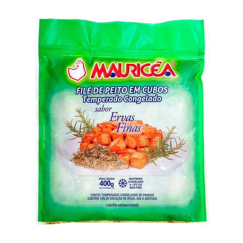File-de-Peito-de-Frango-em-Cubos-Congelado-Ervas-Finas-Mauricea-Pacote-400g