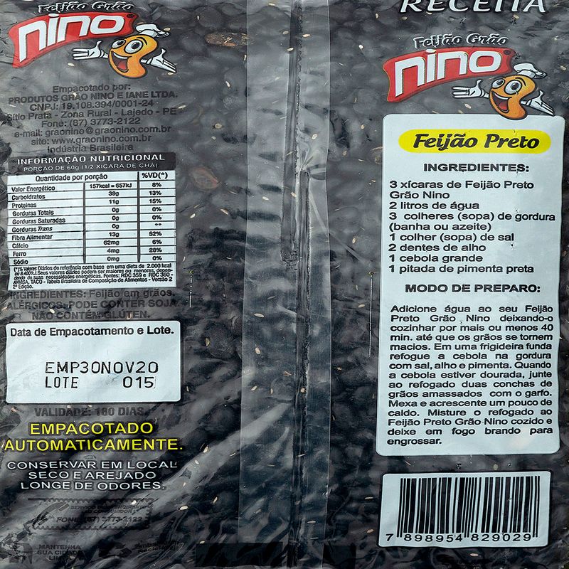 Feijao-Grao-Preto-Nino-Pacote-1kg