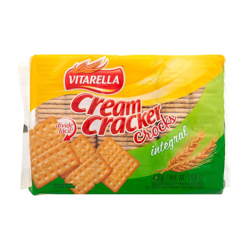 Biscoito-Integral-Cream-Cracker-Crocks-Vitarella-Pacote-420g