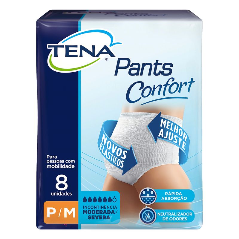 Roupa-Intima-Descartavel-P-M-Unissex-Tena-Pants-Confort-Pacote-8-Unidades