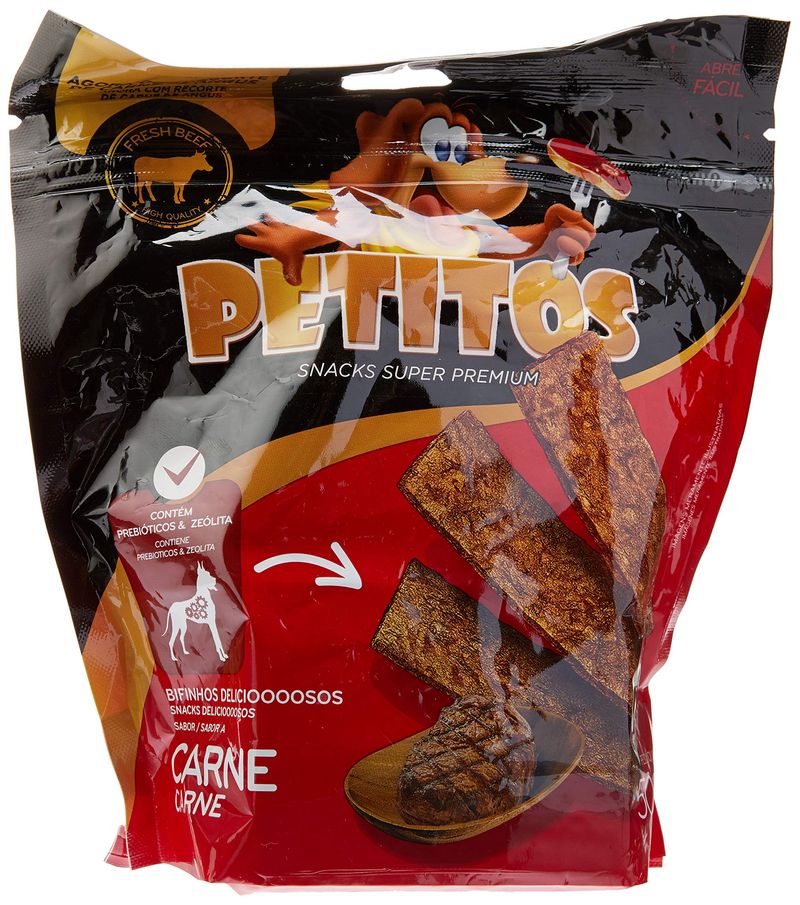 Petisco-para-Caes-Bifinho-Sabor-Carne-Petitos-Sache-50g