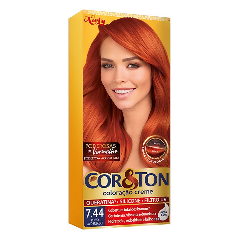 Kit-Coloracao-Creme-7.44-Ruivo-Acobreado-Niely-Cor-Ton-Poderosas-de-Vermelho