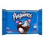 Bolo-Chocolate-Recheio-Baunilha-Cobertura-Chocolate-e-Baunilha-Pinguinos-Pacote-40g
