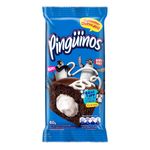 Bolo-Chocolate-Recheio-Baunilha-Cobertura-Chocolate-e-Baunilha-Pinguinos-Pacote-80g