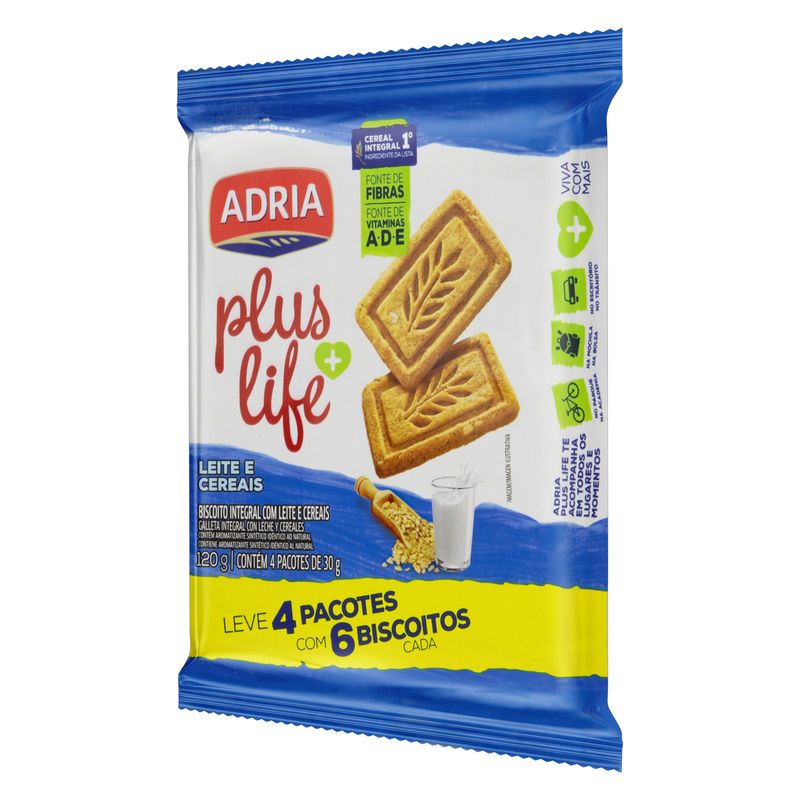 Biscoito-Integral-Leite-e-Cereais-Adria-Plus-Life-Pacote-120g
