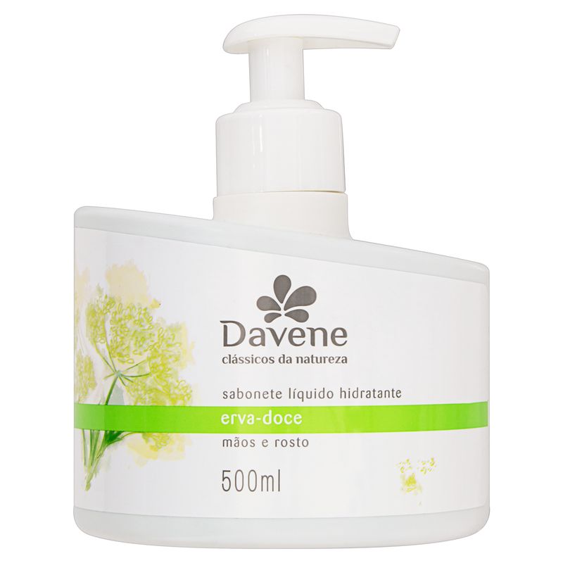 Sabonete-Liquido-Hidratante-Maos-e-Rosto-Erva-Doce-Davene-Classicos-da-Natureza-Frasco-500ml