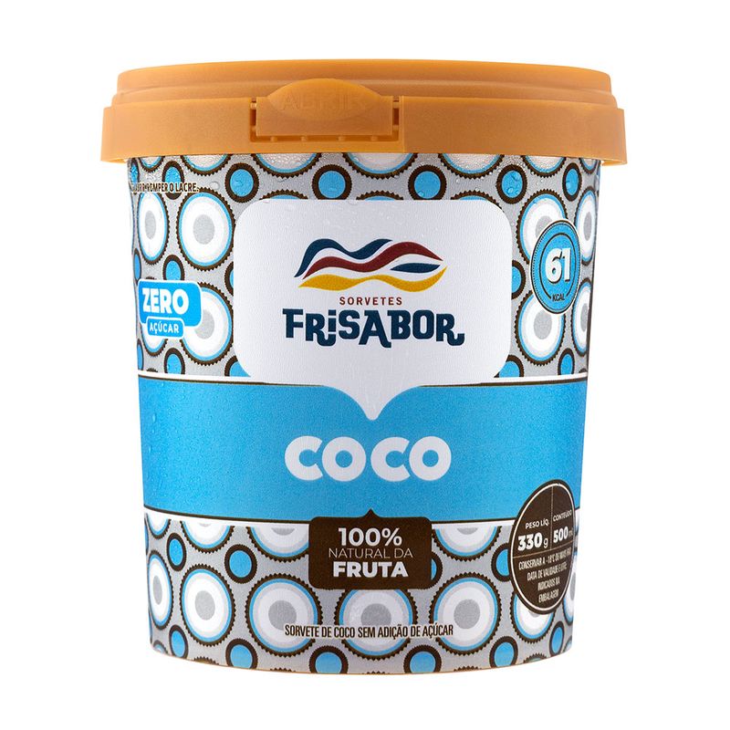 Sorvete-sem-Adicao-de-Acucar-de-Coco-Frisabor-100--Natural-da-Fruta---500-ml