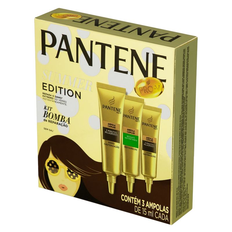 Kit-Ampola-de-Tratamento-Pantene-Bomba-de-Reparacao-3-Unidades-15ml-Cada-Summer-Edition