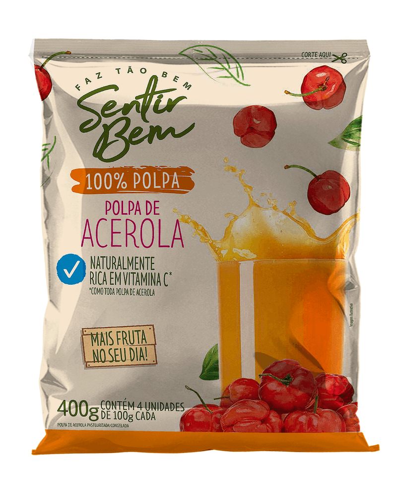 Polpa-Congelada-de-Acerola-Sentir-Bem-Pacote-com-4-Unidades-de-100g-Cada