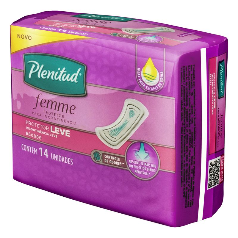 Protetor-Diario-sem-Abas-Leve-Plenitud-Femme-Pacote-14-Unidades
