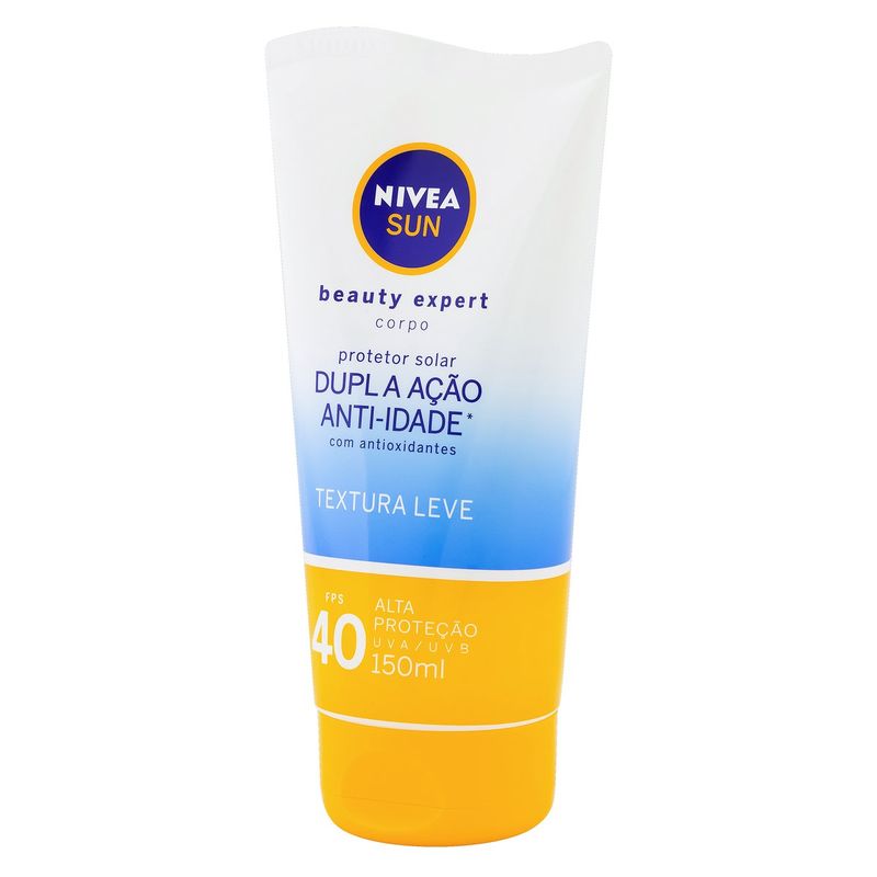 Protetor-Solar-Anti-Idade-Corporal-FPS-40-Nivea-Sun-Beauty-Expert-Bisnaga-150ml