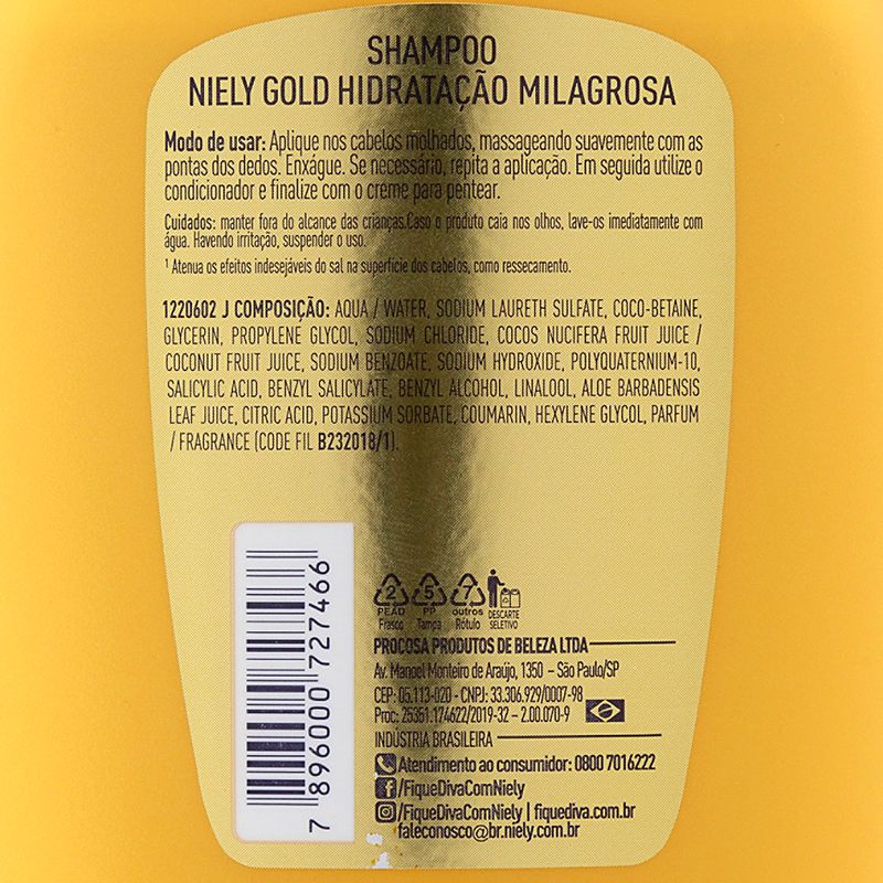 Shampoo-de-Tratamento-com-Agua-de-Coco---Extrato-de-Babosa-Hidratacao-Milagrosa-Niely-Gold-Frasco-275g