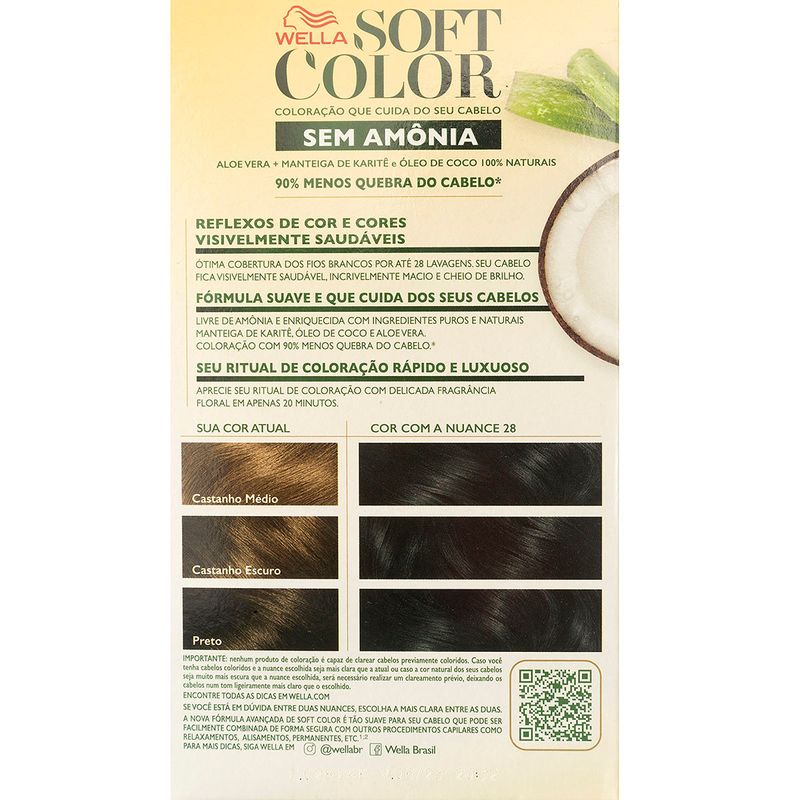 Kit-de-Coloracao-em-Creme-sem-Amonia-28-Preto-Azulado-Soft-Color-Wella-Caixa