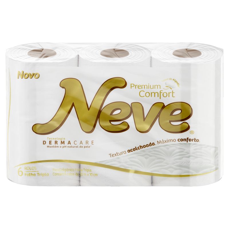 Papel-Higienico-Folha-Tripla-Premium-Comfort-Neve-Pacote-6-Unidades