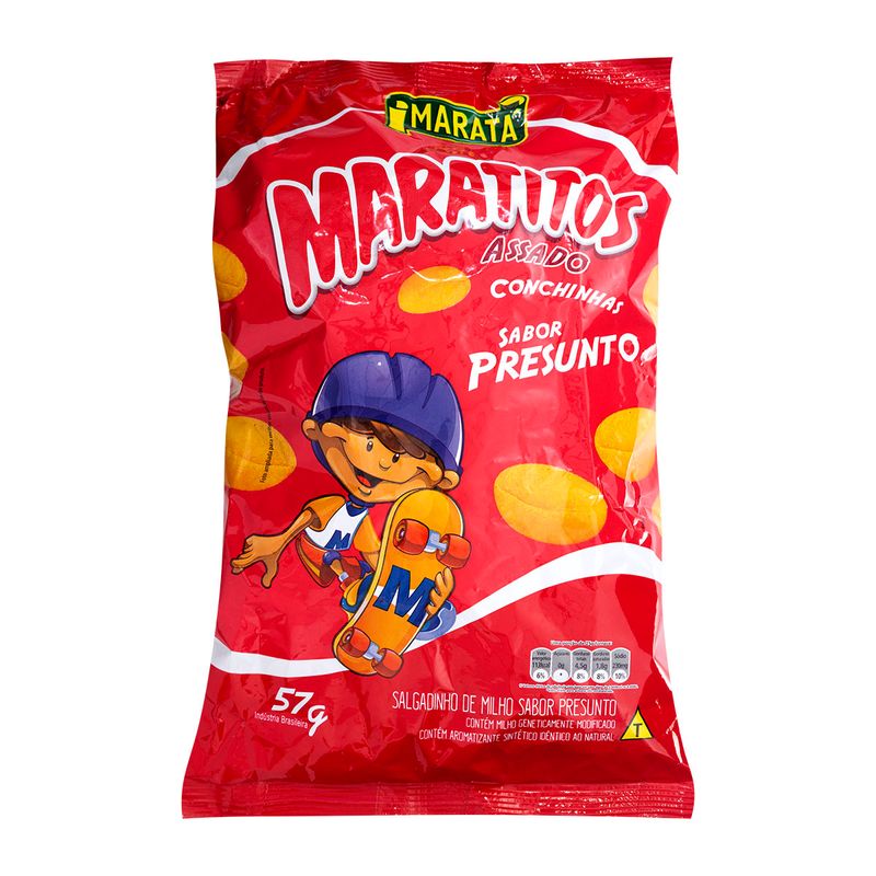Salgadinho-Assado-Conchinha-Presunto-Maratitos-Marata-Pacote-45g