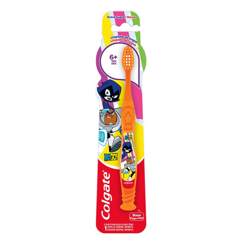 Escova-Dental-Infantil-Extra-Suave-e-Macia-Teen-Titans-Go--Colgate-Papel-1-Unidade