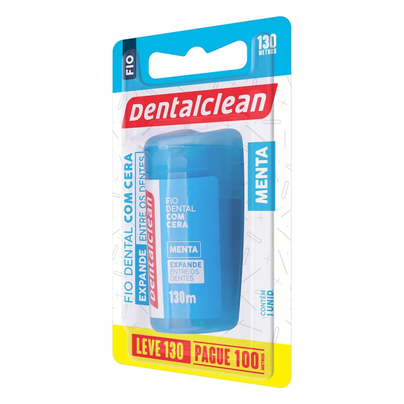 Fio-Dental-com-Cera-130m-Menta-Dentalclean-Plastico-1-Unidade-Leve-130m-Pague-100m