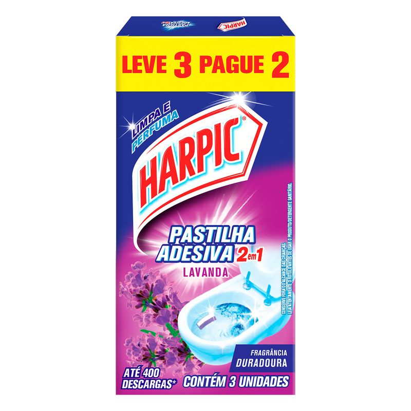 Detergente-Sanitario-Pastilha-Adesiva-Lavanda-2-em-1-Harpic-Caixa-3-Unidades-Leve-3-Pague-2-Unidades