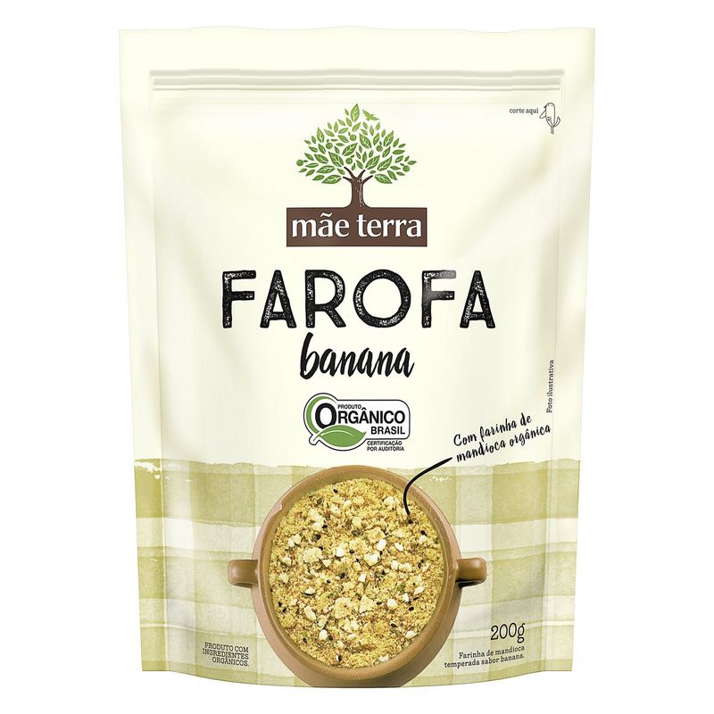 Farofa-de-Mandioca-Temperada-Sabor-Banana-Organica-Mae-Terra-Pouch-200g