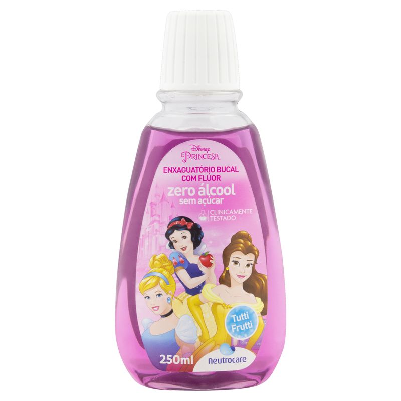 Enxaguante-Bucal-Infantil-Zero-Alcool-Tutti-Frutti-Princesa-Neutrocare-Frasco-250ml