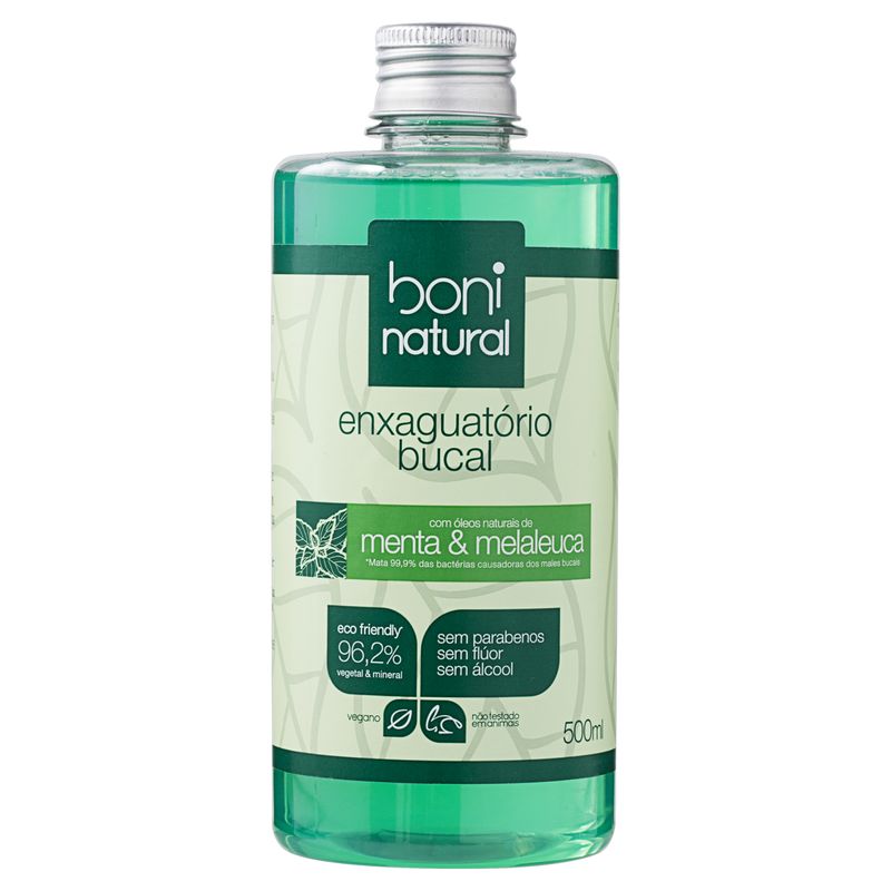 Enxaguante-Bucal-Zero-Alcool-com-Oleos-Naturais-de-Menta-e-Melaleuca-Boni-Natural-Frasco-500ml