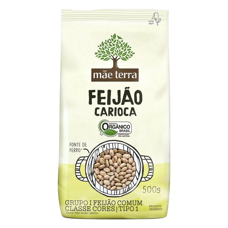 Feijao-Carioca-Organico-Tipo-1-Mae-Terra-Pacote-500g