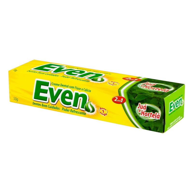 Creme-Dental-com-Fluor-Jua-e-Hortela-2-em-1-Even-Caixa-50g