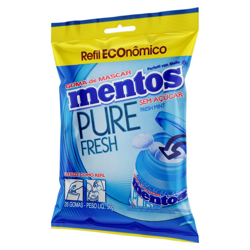 Goma-de-Mascar-Fresh-Mint-Zero-Acucar-Mentos-Pure-Fresh-Pacote-28-Unidades-56g-Refil-Economico