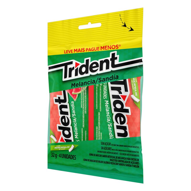Goma-de-Mascar-Melancia-Zero-Acucar-Trident-Pacote-4-Unidades-32g-Leve-Mais-Pague-Menos
