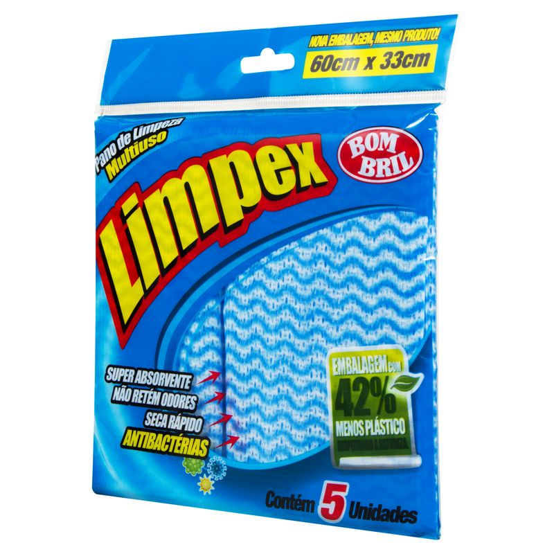 Panos Multiuso Limpeza Limpex Bom Bril Pacote com 5 Unidades