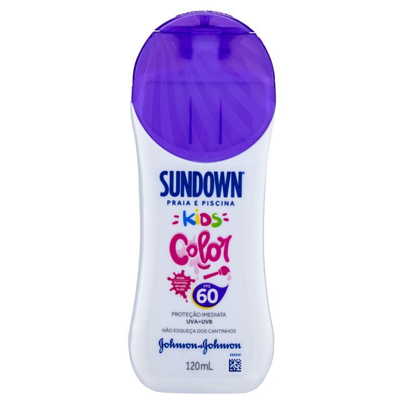 Protetor-Solar-FPS-60-com-Cheiro-de-Tutti-Frutti-Kids-Color-Sundown-Frasco-120ml