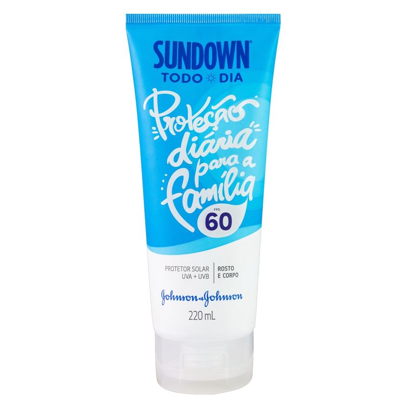 Protetor-Solar-Rosto-e-Corpo-FPS-60-Todo-Dia-Sundown-Bisnaga-220ml