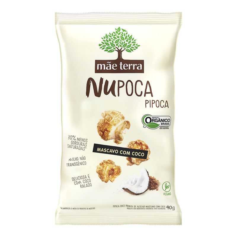 Pipoca-Doce-Pronta-de-Acucar-Mascavo-com-Coco-Organica-Nupoca-Mae-Terra-Pacote-40g