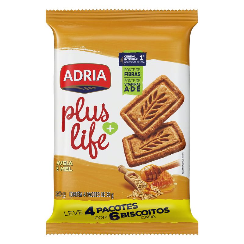 Biscoito-Integral-Aveia-e-Mel-Plus-Life-Adria-Pacote-120g