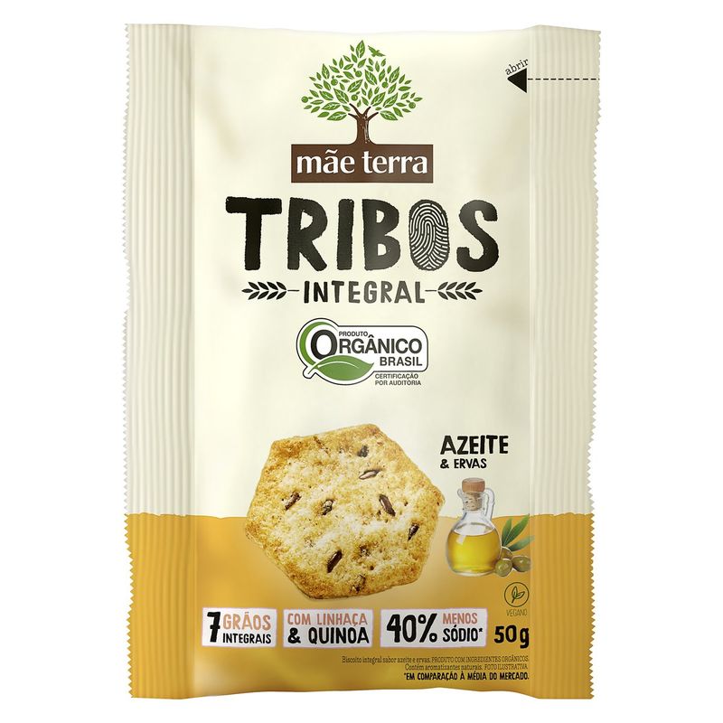 Biscoito-Integral-Organico-Azeite---Ervas-Tribos-Mae-Terra-Pacote-50g