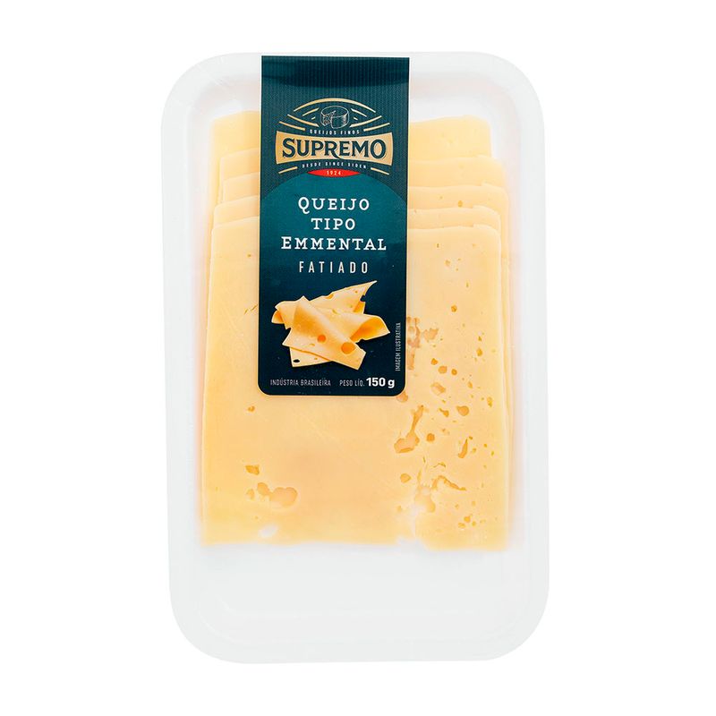 Queijo Emmental Fatiado Fatiado Supremo Bandeja 150g 2022