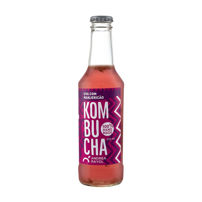Kombucha-Sabor-Uva-com-Manjericao-Andrea-Rayol-Vidro-275ml