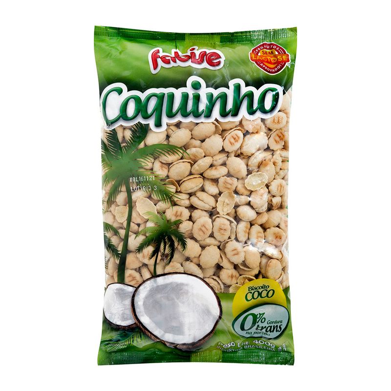 Biscoito Coquinho Coco Sem Lactose Fabise Pacote 400g
