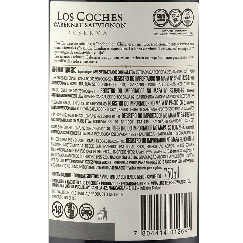 Vinho-Chileno-Tinto-Seco-Reserva-Cabernet-Sauvignon-2019-Los-Coches-Garrafa-750ml