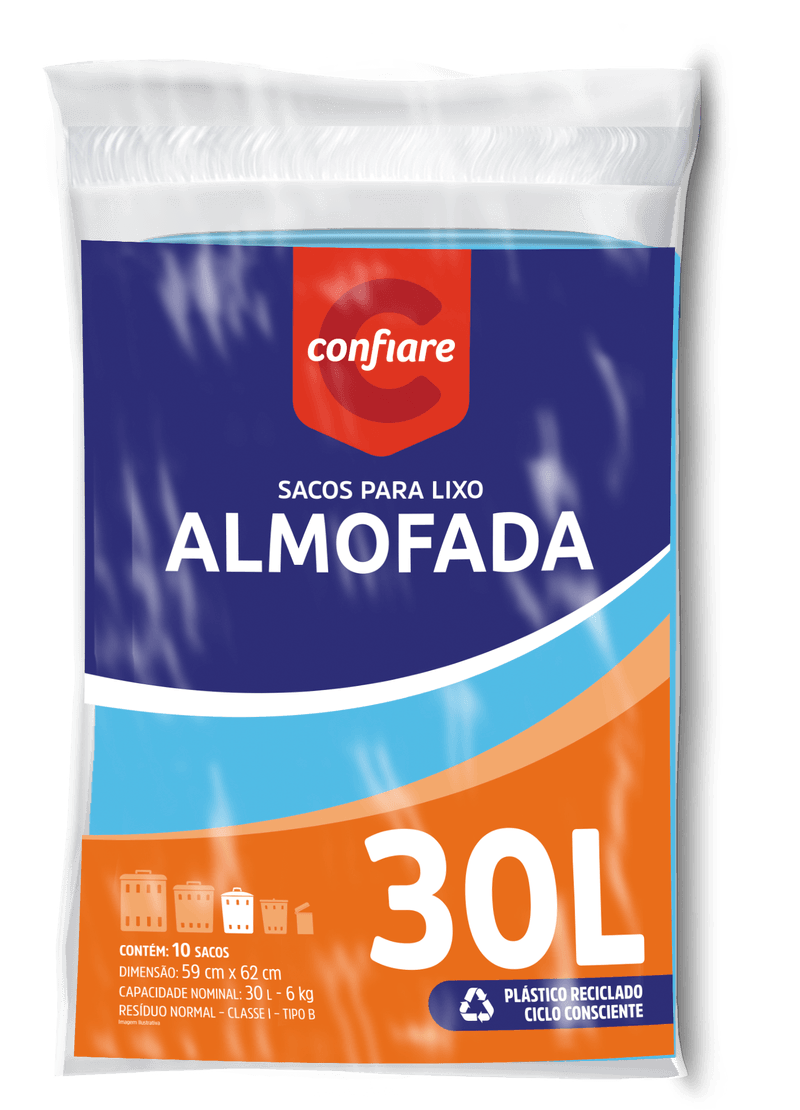 Sacos-para-Lixo-Almofada-30l-Confiare-Pacote-59cmx62cm-com-10-Unidades
