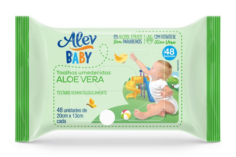 Lenco-Umedecido-Aloe-Vera-Alev-Baby-Pacote-48-Unidades