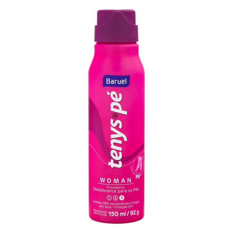 Desodorante-Antisseptico-para-os-Pes-Jato-Seco-Woman-Tenys-Pe-Baruel-Aerossol-150ml