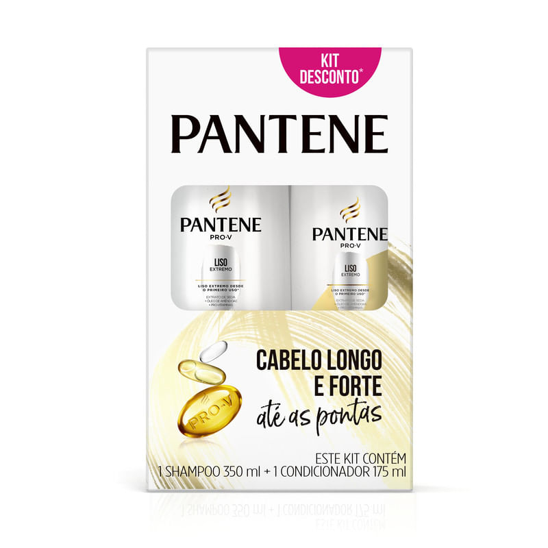 Kit-Shampoo-350ml---Condicionador-175ml-Pantene-Liso-Extremo