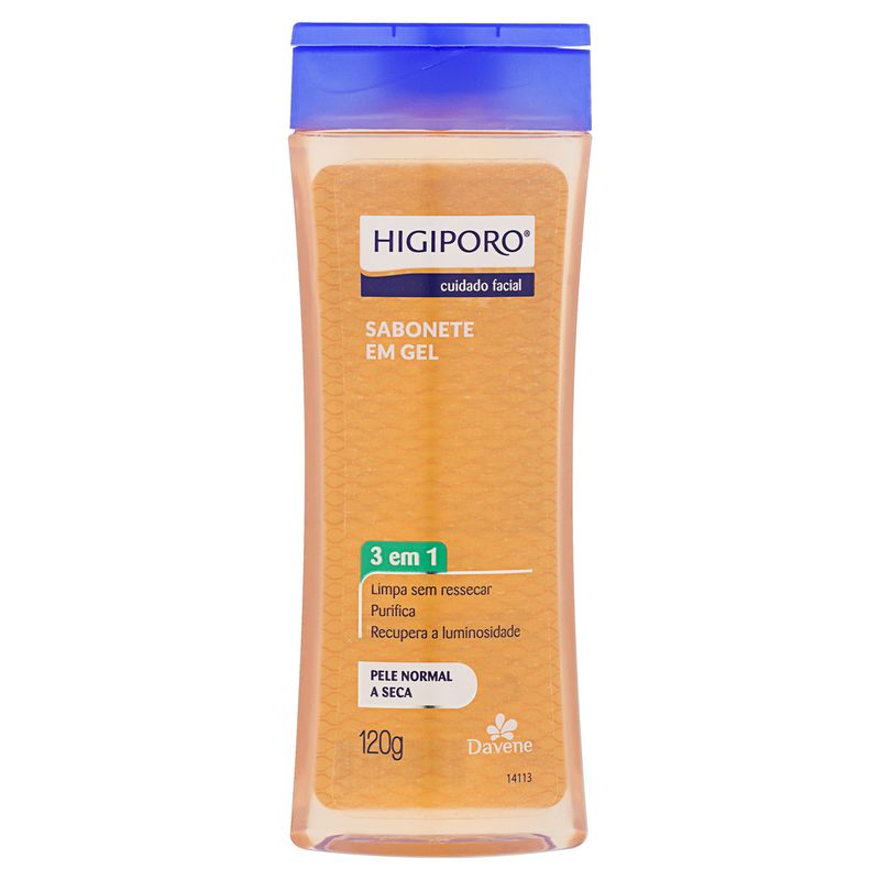 Sabonete-Facial-em-Gel-3-em-1-Pele-Normal-a-Seca-Higiporo-Davene-Frasco-120g