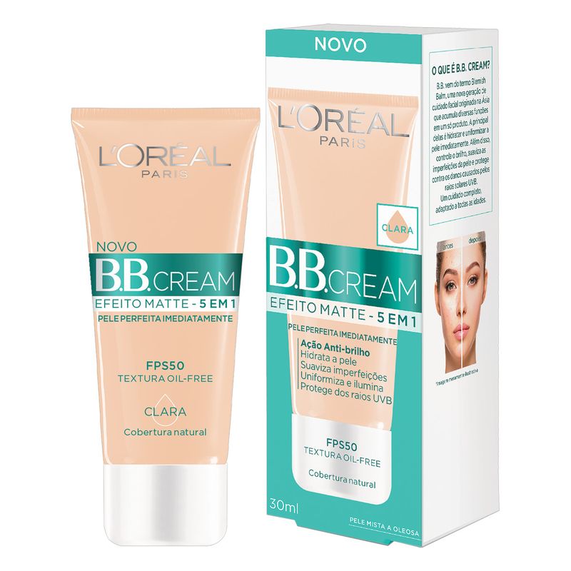 BB-Cream-Efeito-Matte-5-em-1-FPS-50-Pele-Clara-L-oreal-Paris-Caixa-30ml