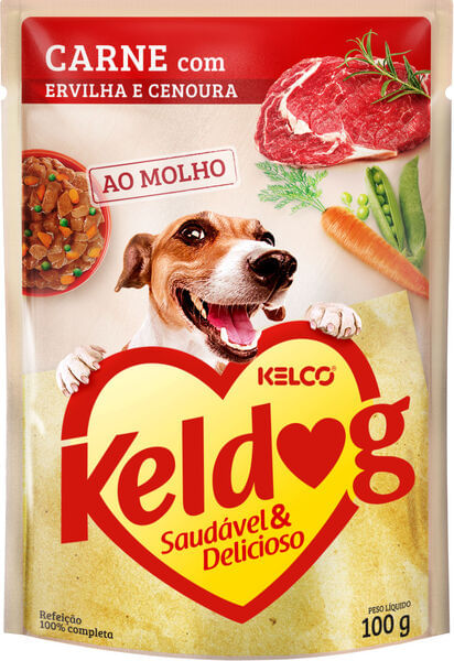 Alimento-Umido-para-Caes-Adultos-Carne-Ervilha-e-Cenoura-Keldog-Sache-100g