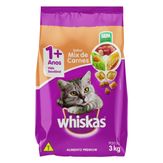 Alimento para Gatos Adultos Mix de Carnes Whiskas Pacote 3kg