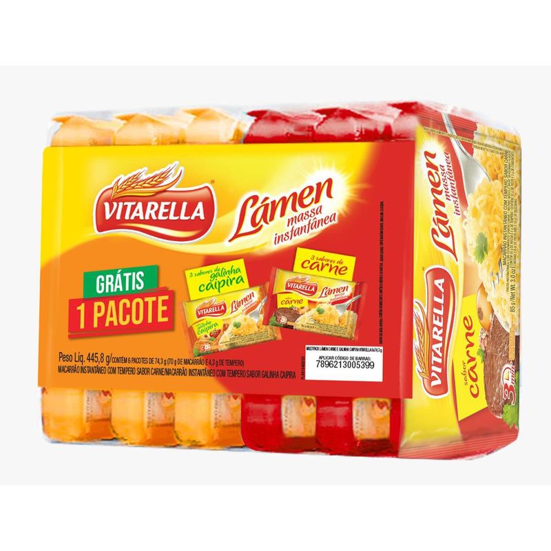 Pack-Macarrao-Instantaneo-Lamen-Carne-e-Galinha-Caipira-Vitarella-Pacote-6-Unidades-743g-Cada