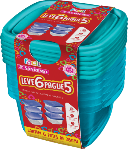 Conjunto-de-Potes-de-Plastico-280ml-Azul-Facil-Sanremo-6-Unidades-Leve-6-Pague-5