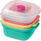 Conjunto de Potes de Plástico 480ml Colorido Vac Freezer Sanremo 3 Unidades